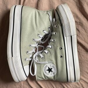 Sage green Platform-Hightop Converse